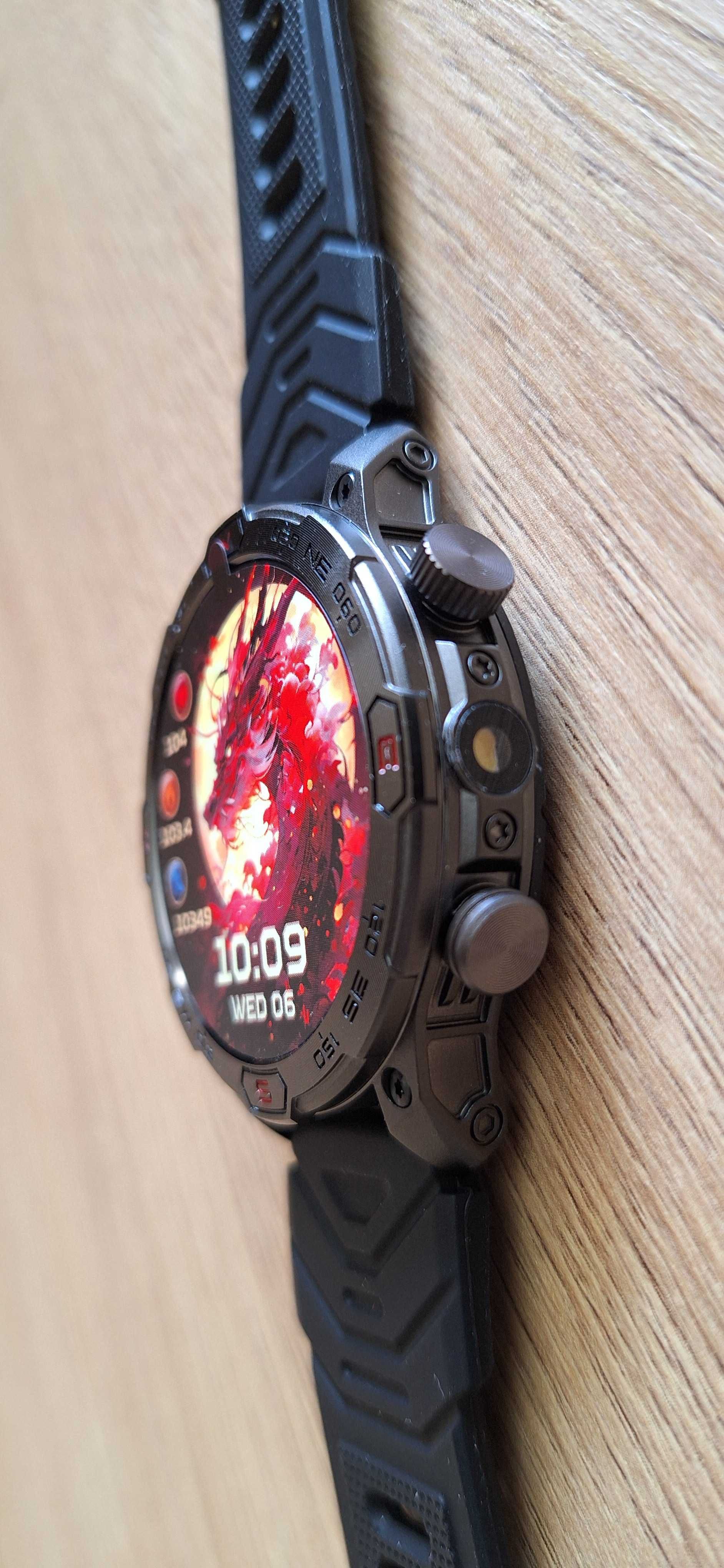 Nowy smartwatch 1,43 cala podwójny wyświetlacz Amoled latarka