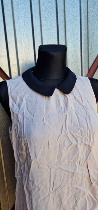 Stradivarius elegancka bluzka bez rękawów pudrowy róż M