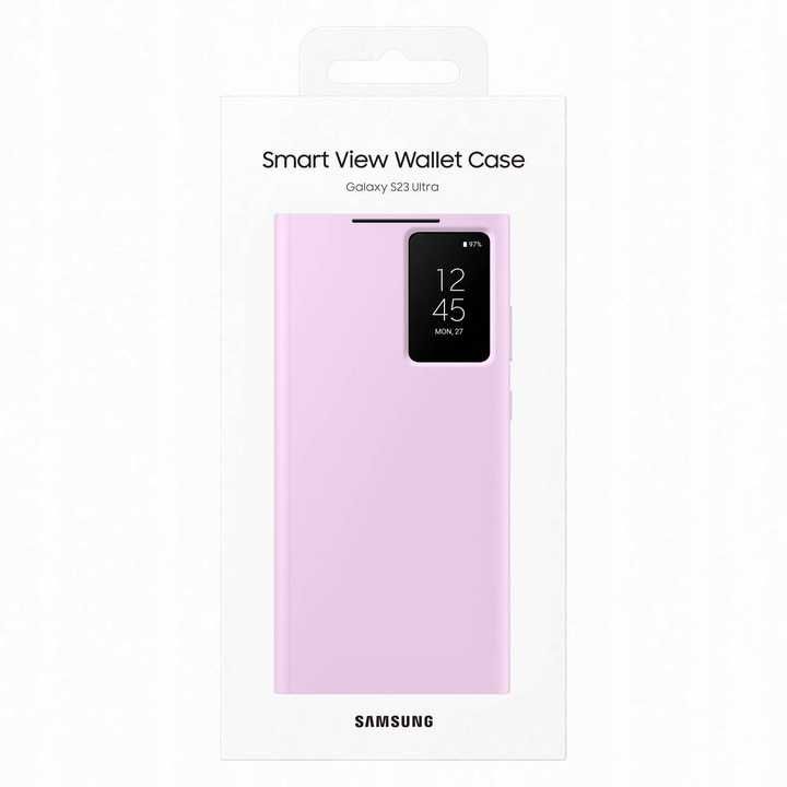 Etui Samsung Smart View Wallet Case lawendowe do Galaxy S23 Ultra