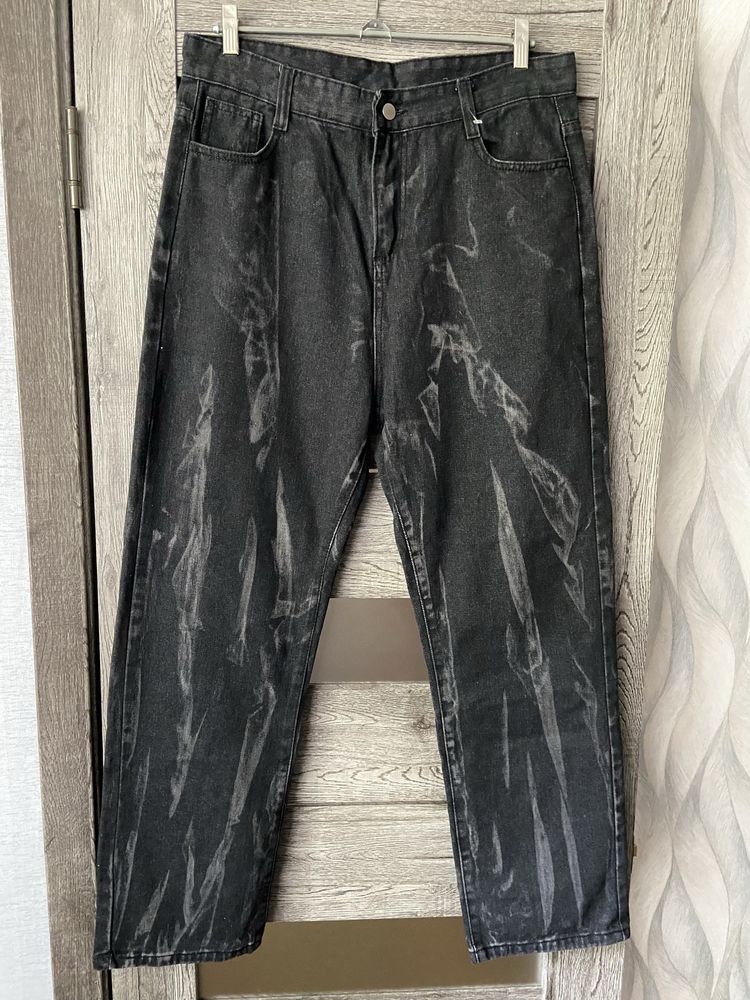 Джинси baggy fit oversize korea tie-dye jeans MoM zara