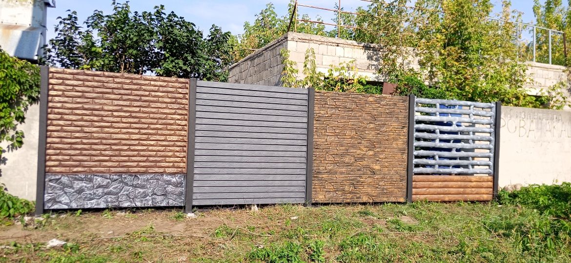Бетонные заборы и ворота – изготовление, установка, покраска, доставка