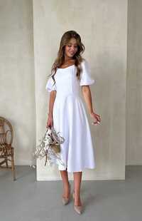 Платье миди белого цвета