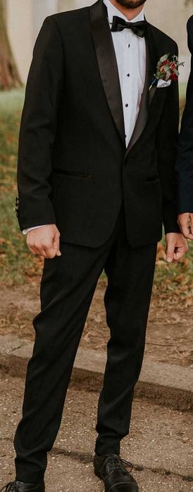 Garnitur smoking ślubny  S / 183 cm wzrostu