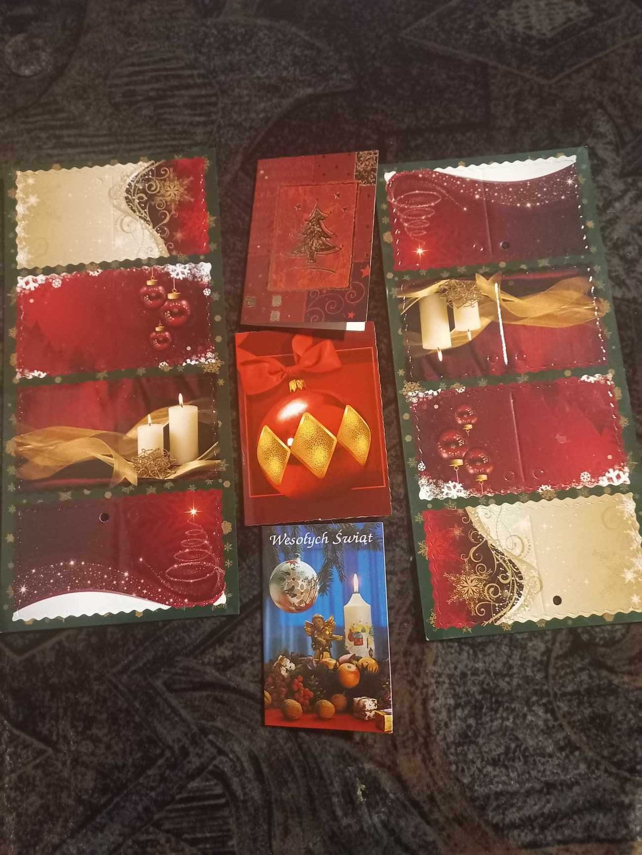 Zestaw kartek, pocztówek, karteczek świątecznych + koperty (+40 szt.)