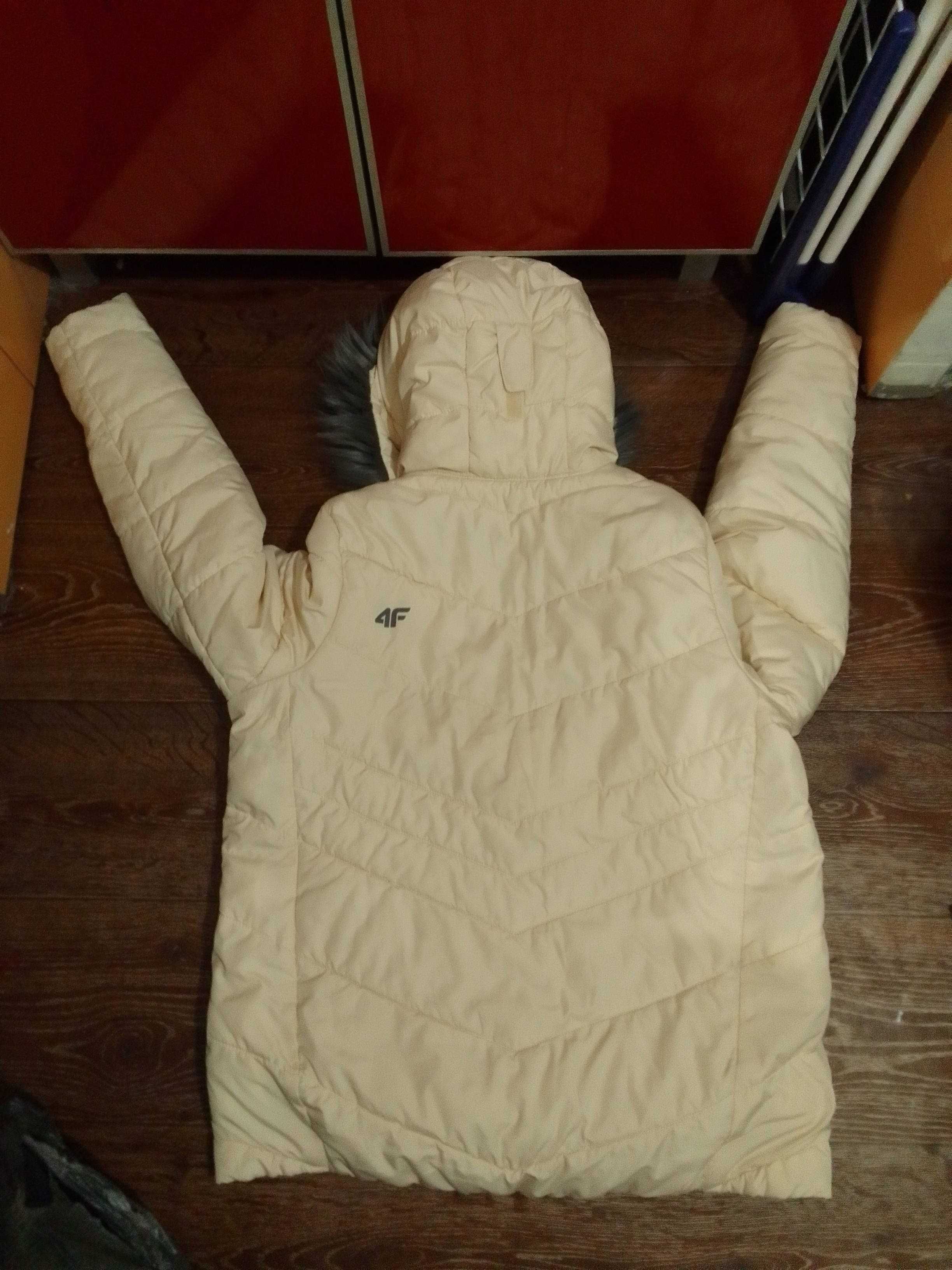 Kurtka puchowa 4F XL primaloft damska kremowa zimowa