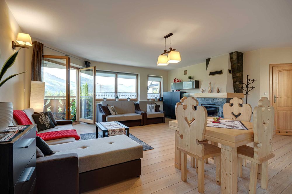 apartamenty z widokiem na góry w Kościelisku