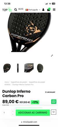 Raquete de padel Dunlop inferno carbon