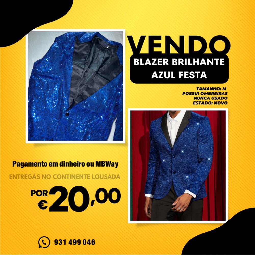 Blazer de paetê azul
