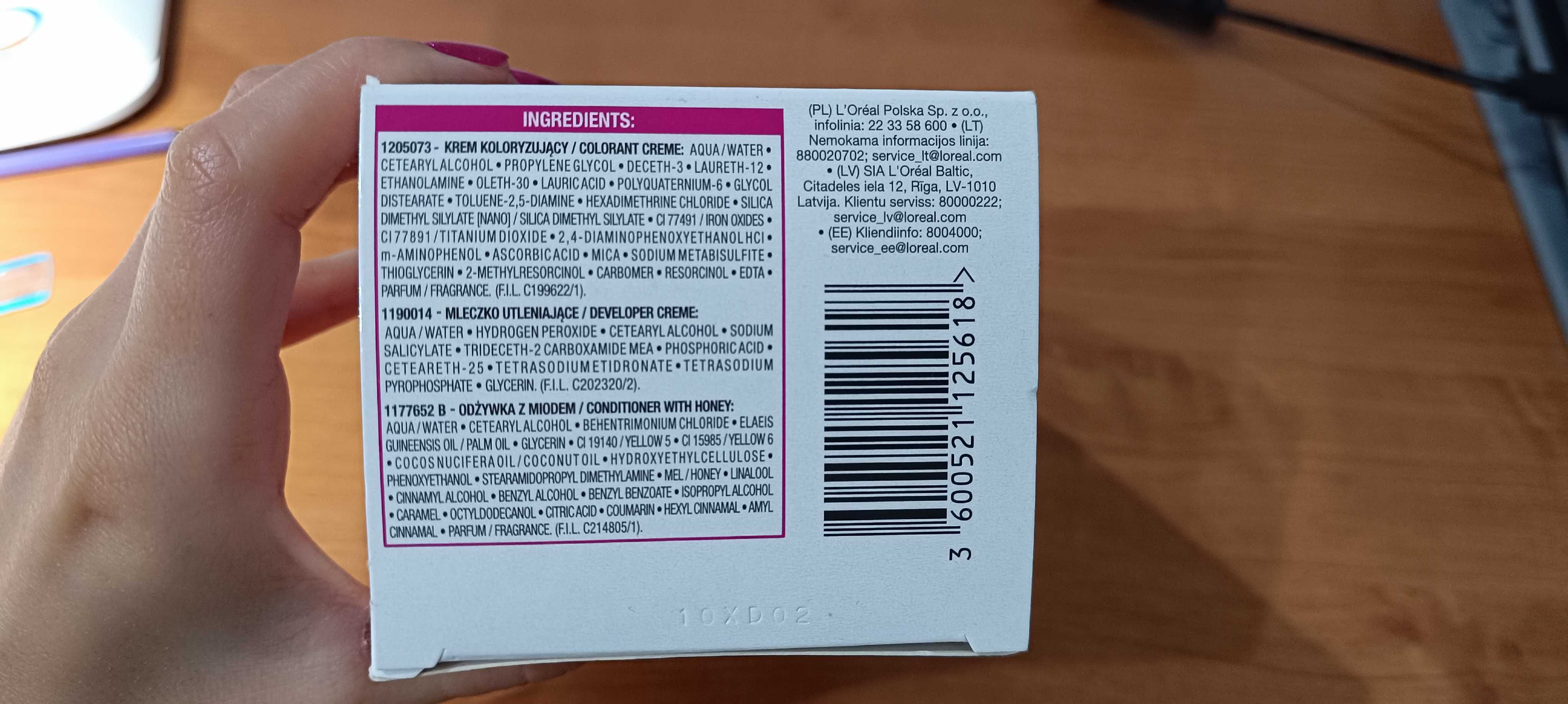Krem koloryzujący do włosów (bez amoniaku) - jasny brąz, Loreal Paris