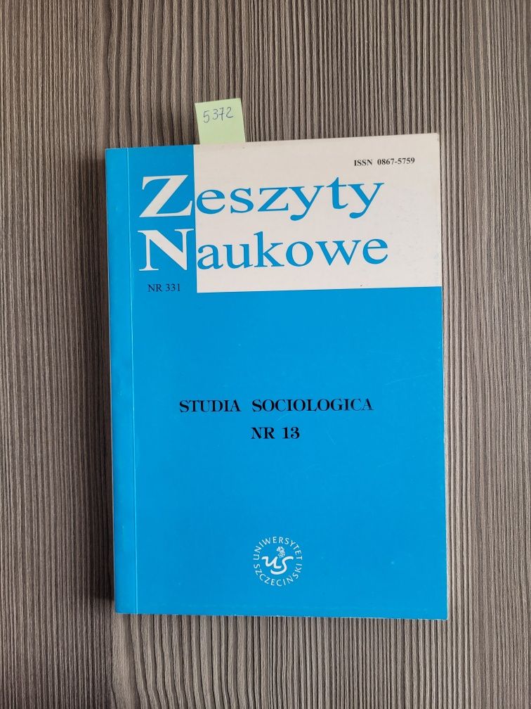 5372. "Zeszyty naukowe - Studia sociologica 13"