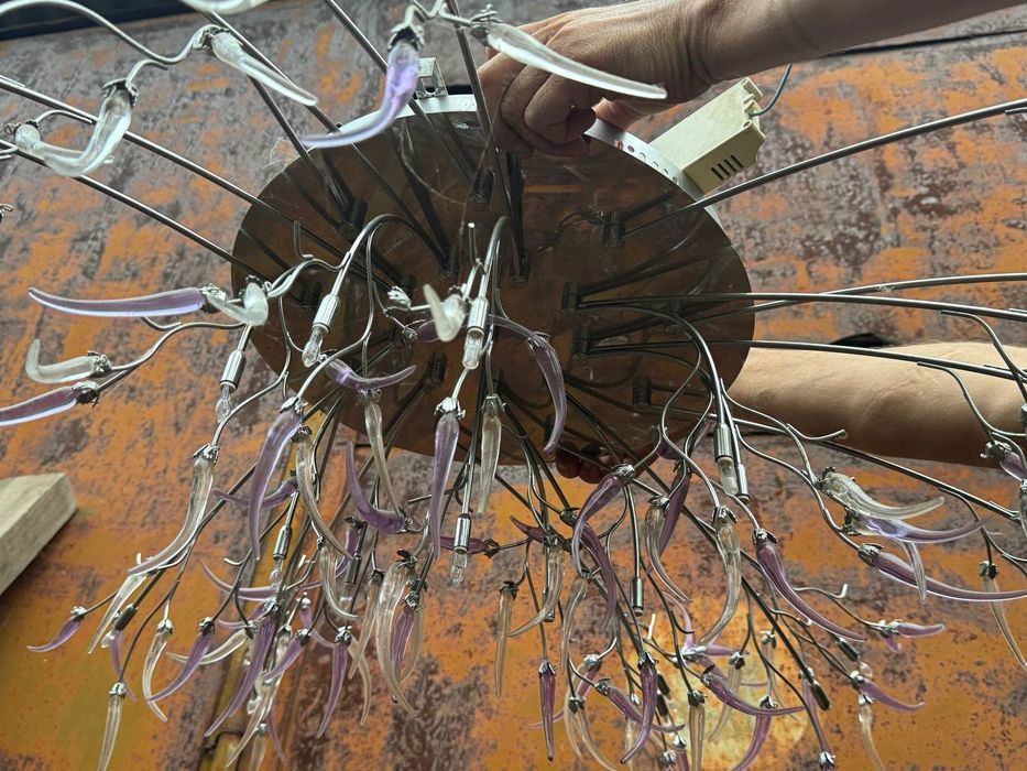 Люстра ЛЭД лампы, хромированная