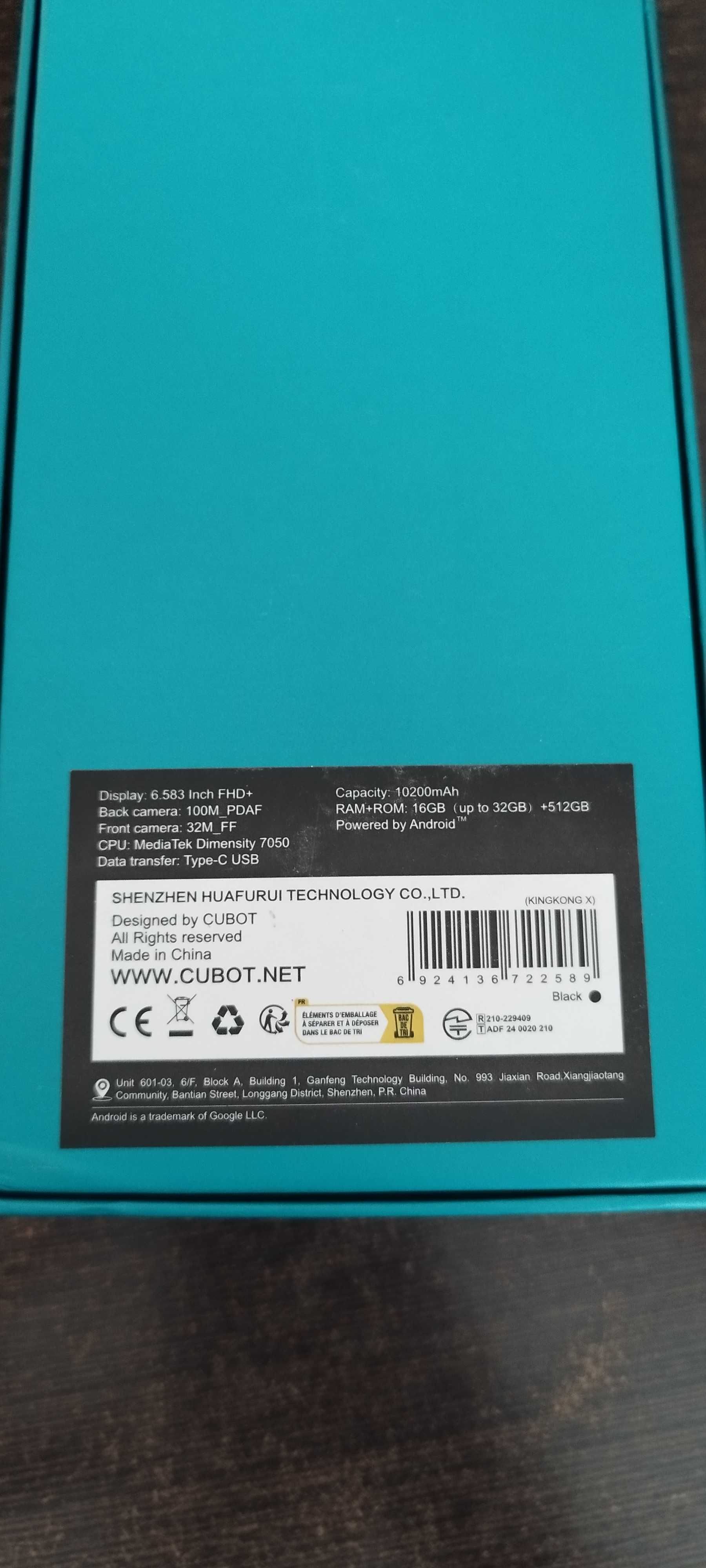 Smartphone Cubot KingKong X 5G 16GB/512GB 6.58'' Preto - c/ Garantia