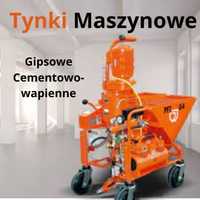 Tynki maszynowe gipsowe cementowo wapienne.Wolne terminy