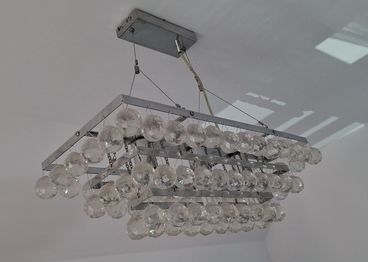 KRYSZTAŁKI GLAMOUR DUŻY Żyrandol Lampa Sufitowa Wisząca  Duży 3 x E 27