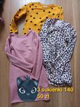 3 sukienki 140 bawełniane