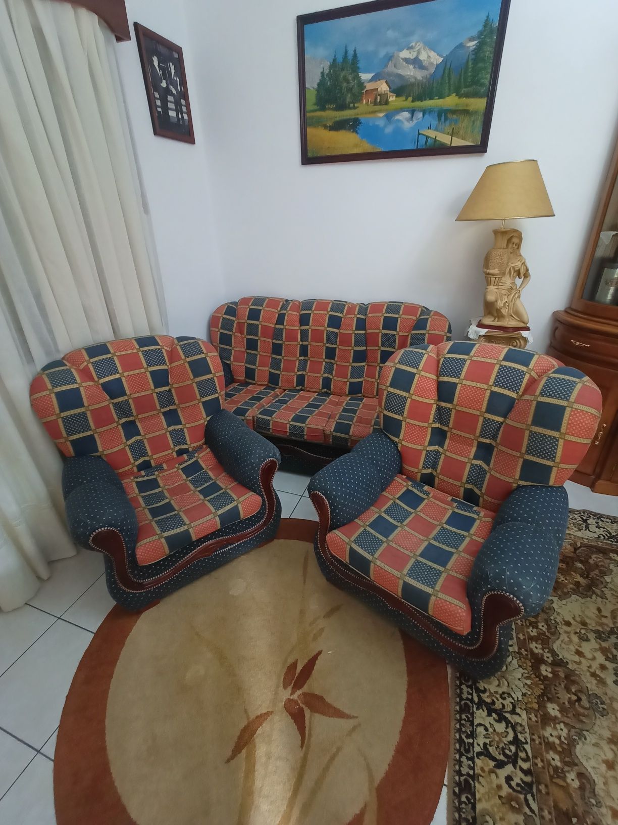 Conjunto Sofá Cama + 2 Cadeirões