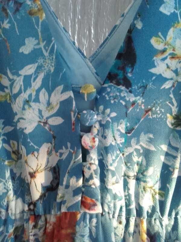 Sukienka niebieska w drobne kwiatuszki Dry Lake r.36