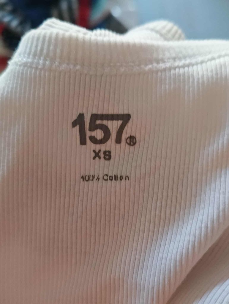 Bluzka prążkowana, koszulka na ramiączkach biała xs