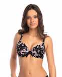 Róża Florence Biustonosz Push-Up Czarno-Różowy R. 70C