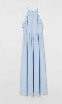H&M r46 piękna błękitna suknia
