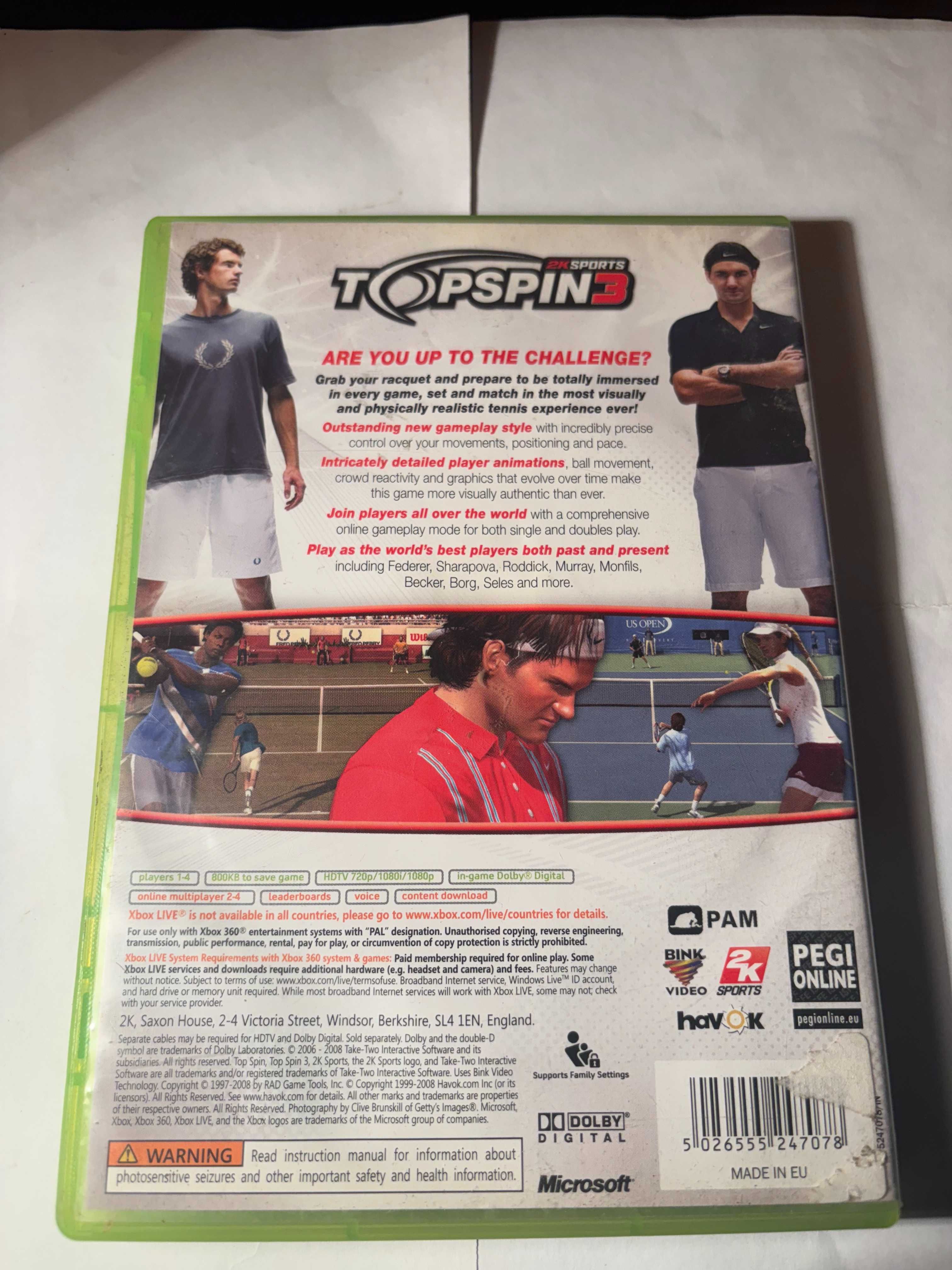 Gra Topspin 3 Xbox 360 + gratis