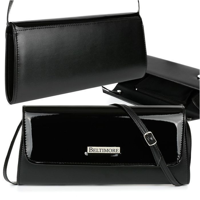 Czarna Damska Torebka Kopertówka wieczorowa Beltimore wyjściowa modna