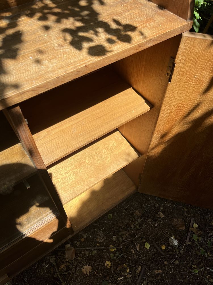 REZERWACJA Szafka highboard biblioteczka witrynka regał PRL dąb