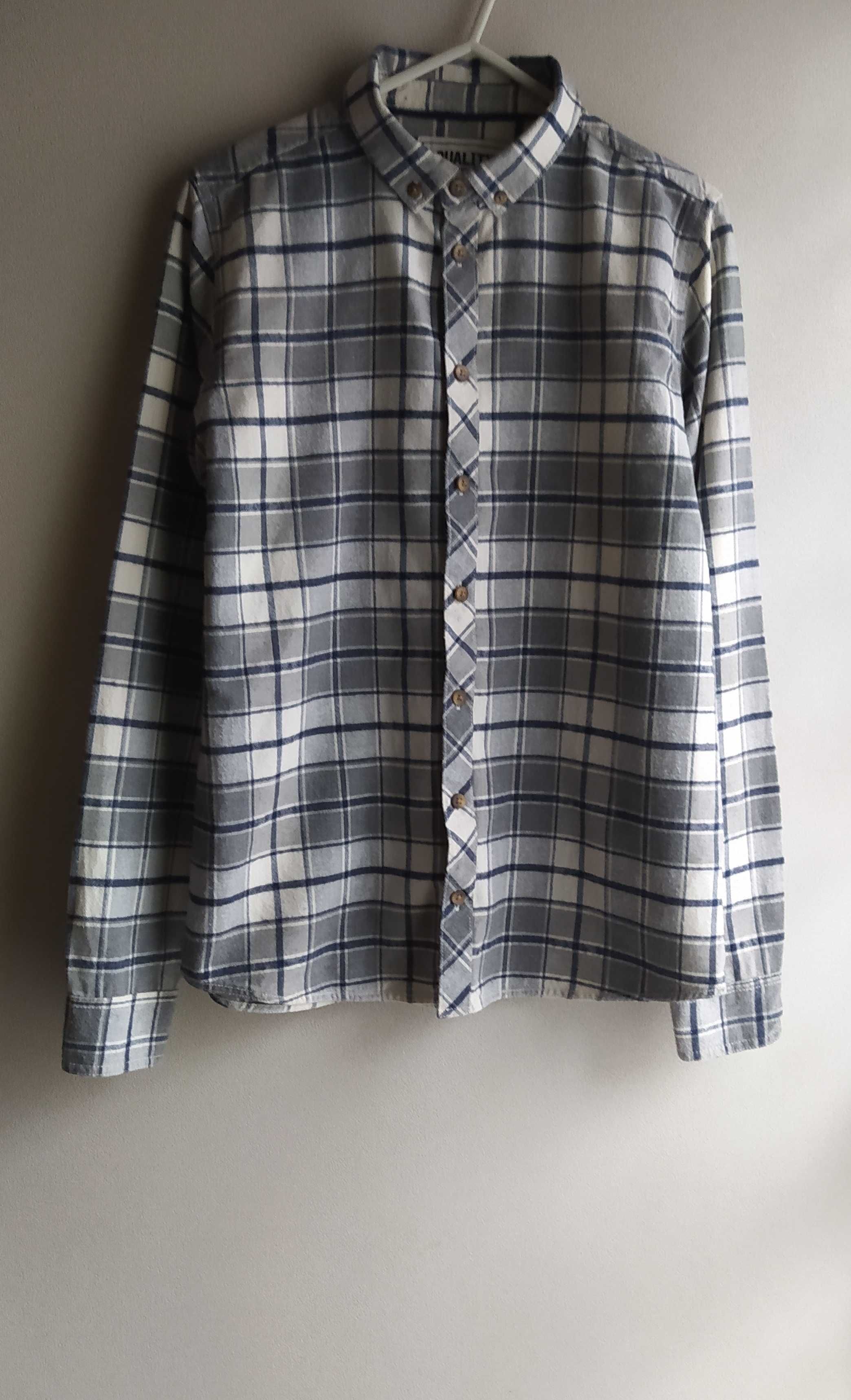 Quality Koszula w szarą kratkę rozm.164