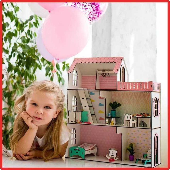 Будинок для ляльок лол +подарок мебель Конструктор 3d домик для кукол