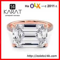 Женское золотое кольцо с бриллиантом 5,00 карат emerald Сертификат IGI