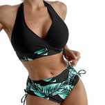 Strój Kąpielowy Dwuczęściowy Kostium Wysoki Stan Sexy Bikini Push Up B