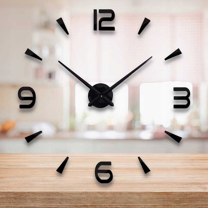 ZEGAR ŚCIENNY Duży 3D NAKLEJANY DIY 70-130CM Nowoczesny Rzymski Ściane