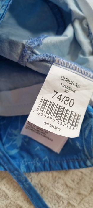 Czapeczka kapelusik bawelniany na lato Cubus 74 do 80 w palmy