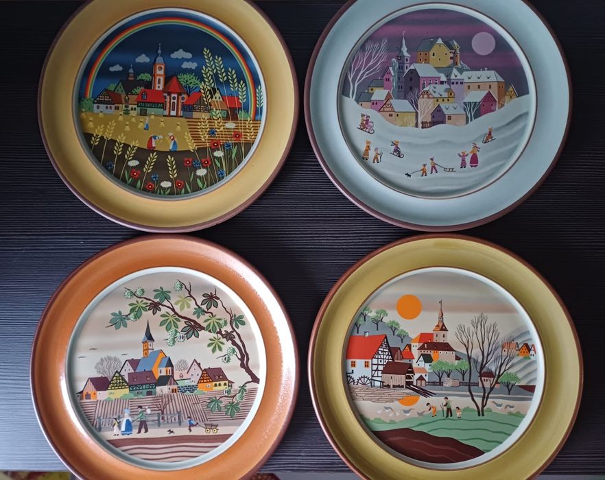 Тарілки Schramberg " Пори року" Folkart. Germany.Вінтаж. 1970-80 pp