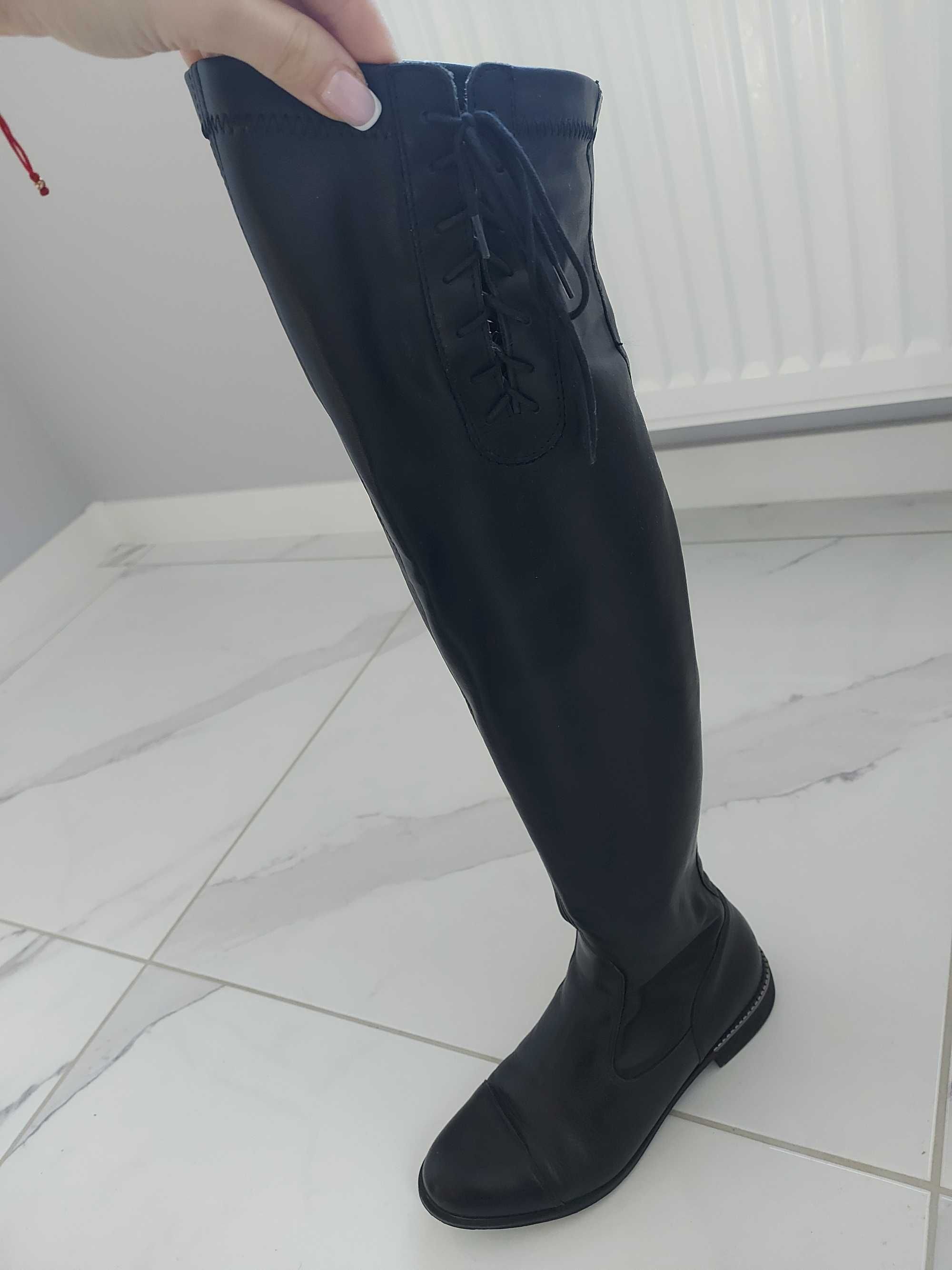 Wysokie kozaki zimowe Lasocki skóra r. 36