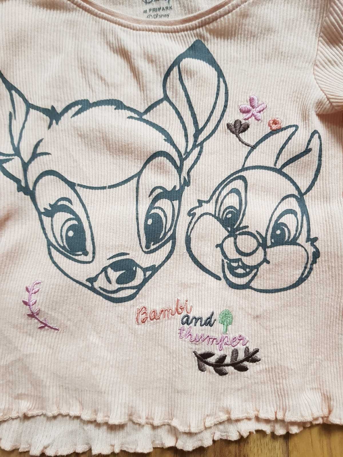 Disney Baby Primark bluzeczka Bambi i Tuptuś  12-18 różowa 86 cm