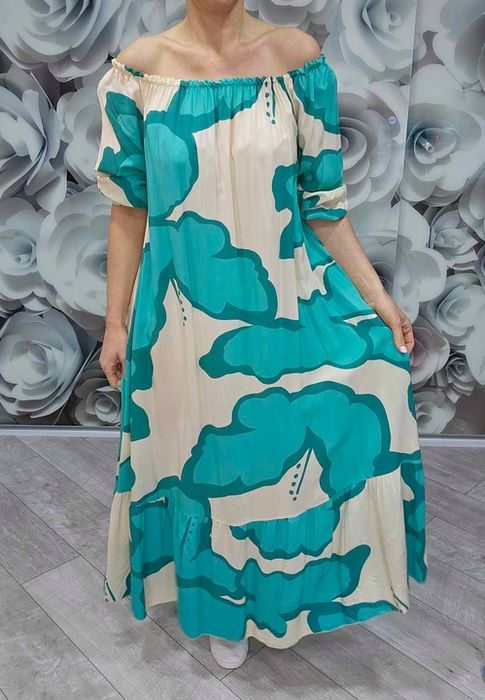 Piękna Sukienka Hiszpanka Kobieca Czarująca 50 52 Włoska