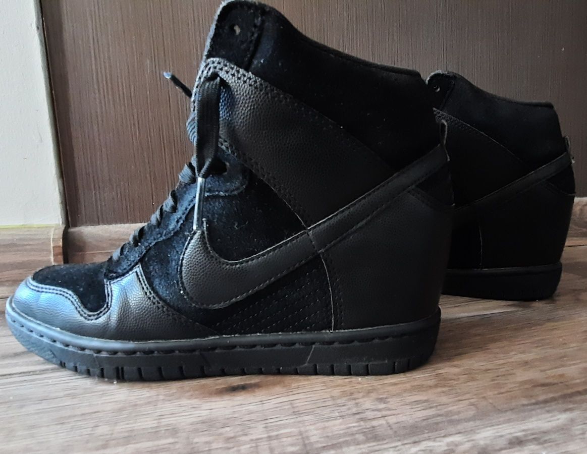 Czarne Nike Dunk Black roz 38.5 na koturnie