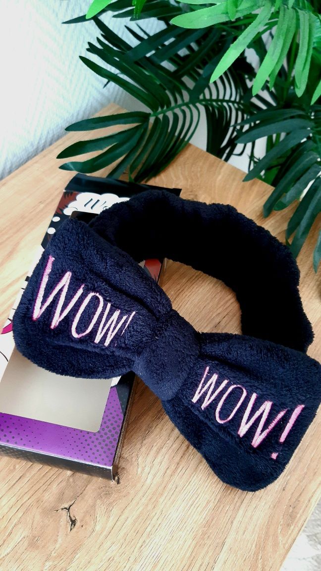 Opaska do włosów WOW czarno różowa