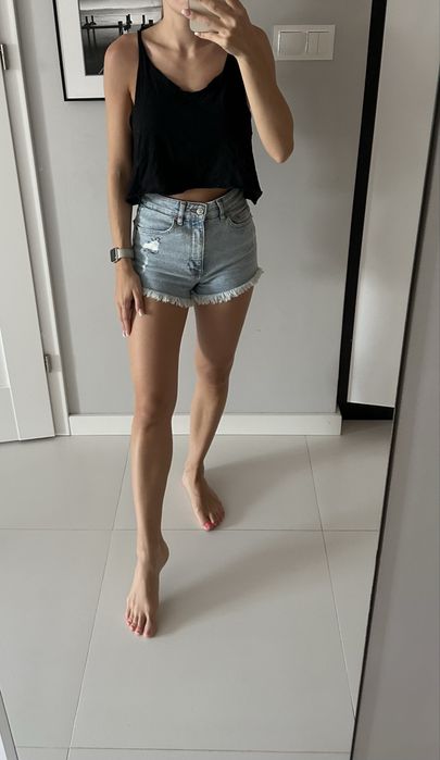 Czarny crop top h&m