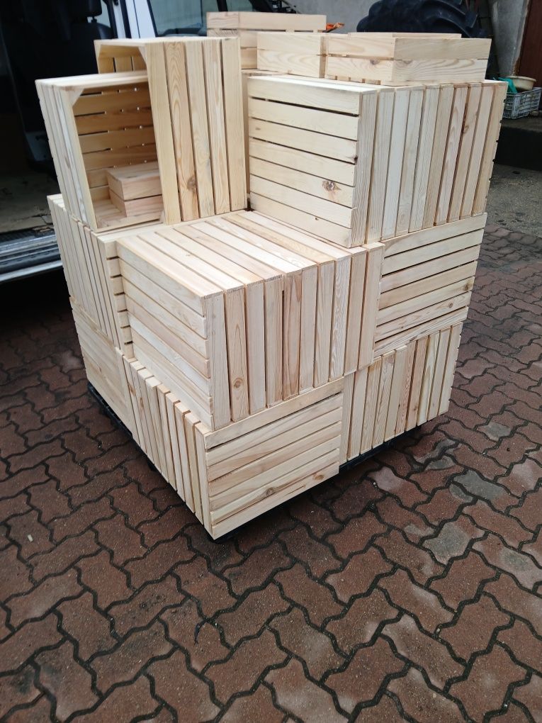 skrzynki drewniane jedynki 50x40x30 szlifowane