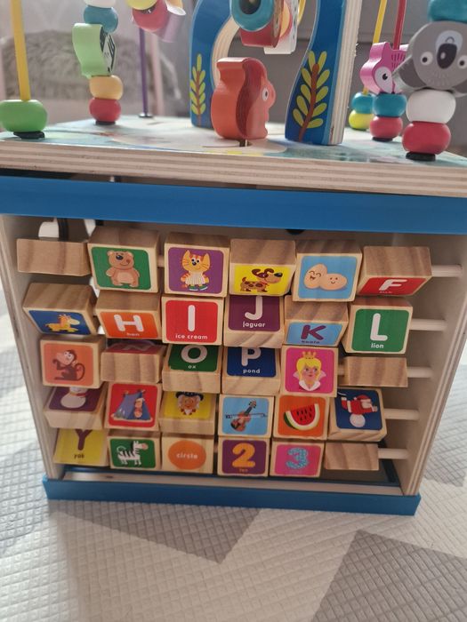 Montessori kostka edukacyjna manipulacyjna sorter alfabet labirynt
