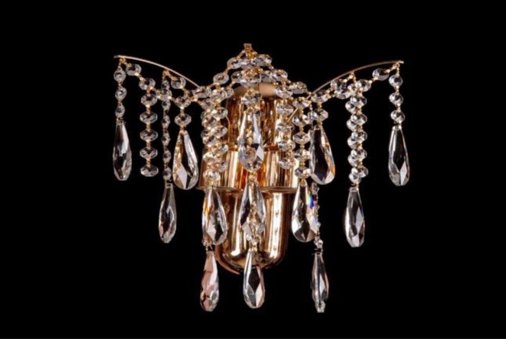 Кришталева люстра під стелю е14+led