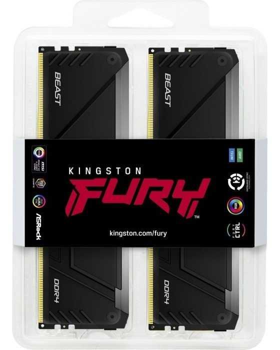 ОЗУ Kingston DDR4 32GB (2x16GB) 3600Mhz FURY Beast RGB Black