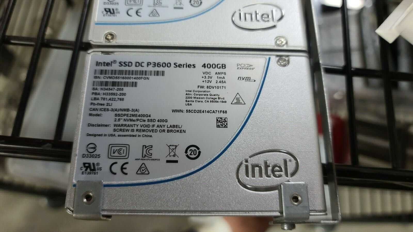 Продам NVME SSD Intel P3600 400gb U.2
