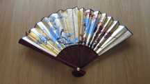 Leque madeira e papel
