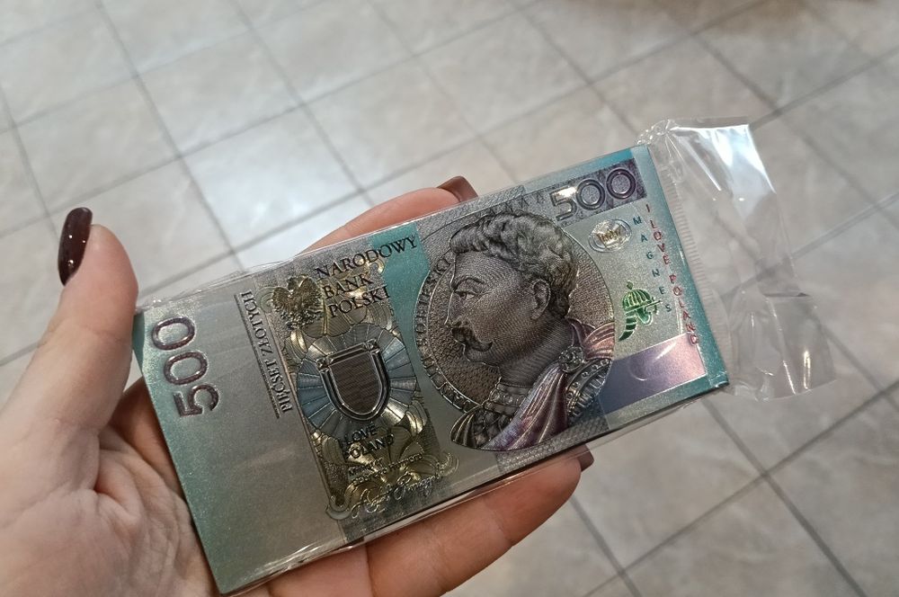 Magnes dwustronny 500 zł banknot