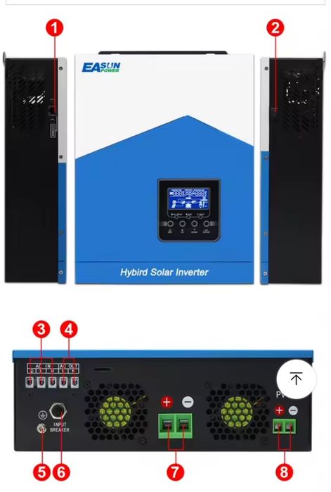 Гібридний інвертор 12v, 2.2кВт Easun