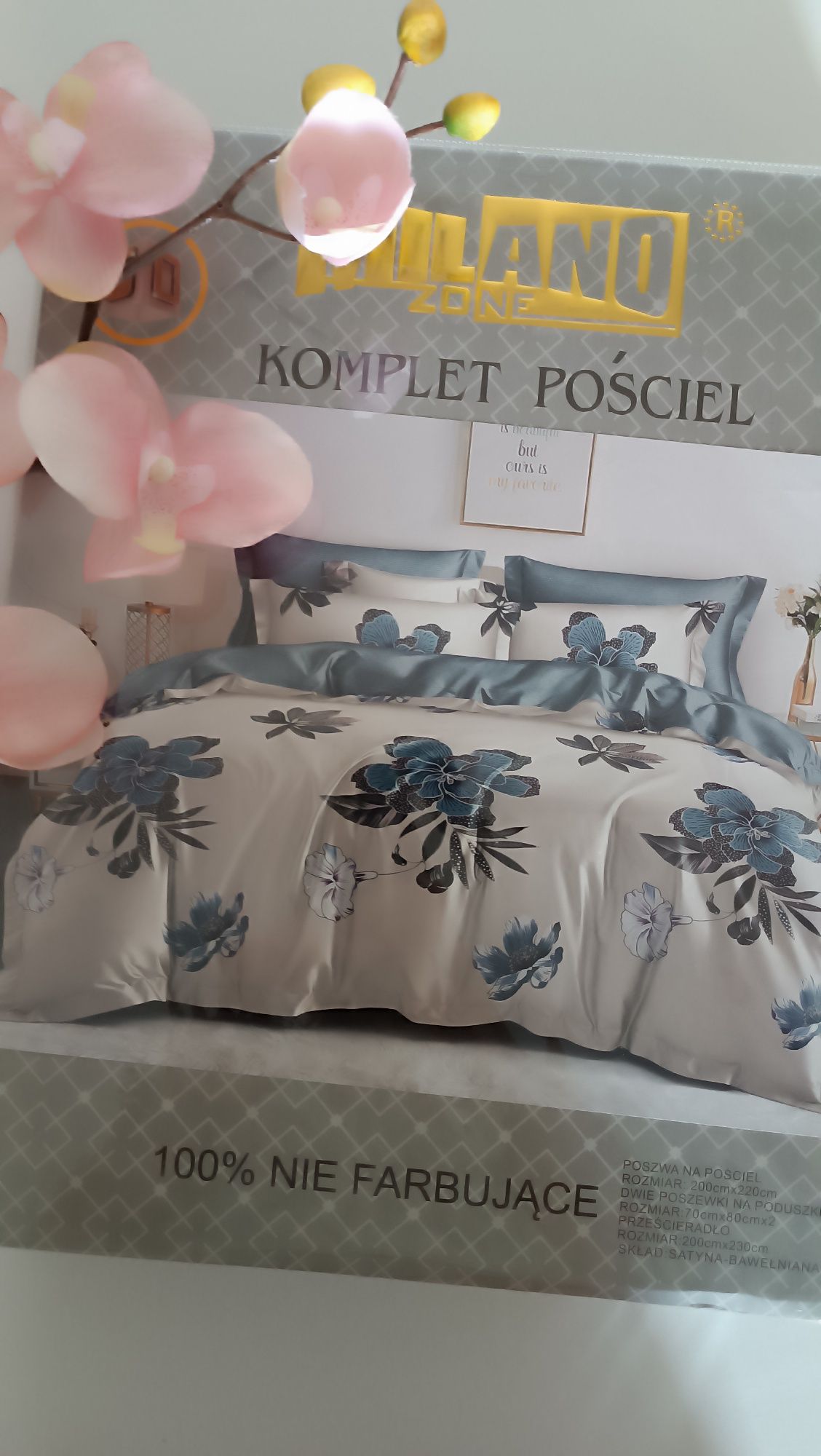 Nowa śliczna pościel 200x220 + prześcieradło