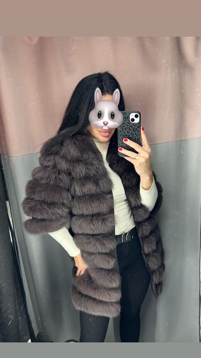 Меховая шуба песец шубка писец жилетка желетка трансформер  полушубок